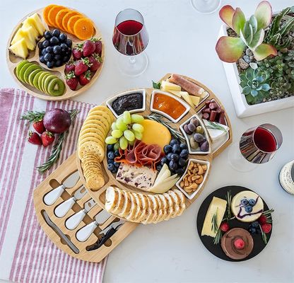 직사각형 대나무 치즈 플래터 및 칼 세트 상업 구매자 선물 상점