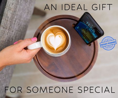 특정 커피 테이블 전화 장착과 작은 둥근 크기의 현대 나무 음료 테이블