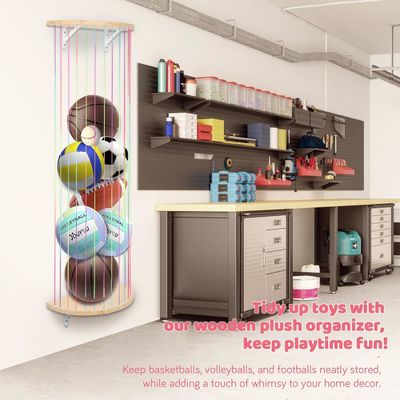 목재 반 원형 디자인 벽에 매달린 펄시 장난감 조직기