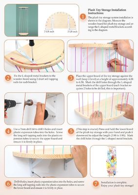 목재 반 원형 디자인 벽에 매달린 펄시 장난감 조직기