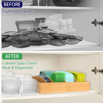 목재 대나무 확장 가능한 13-27 "음식 저장 컨테이너 주방 OEM 식사용 조직기