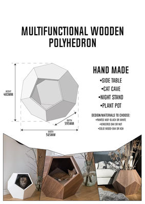 가구 저장 컨테이너 고양이 침대 석재와 사이드 테이블과 현대적인 디자인 동굴