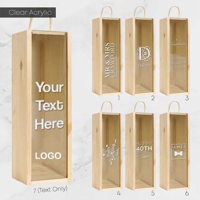 목재형 MDF 고급 적색 와인 페인트 베이킹 손잡이와 아크릴 뚜?? 이 있는 목재 선물 상자