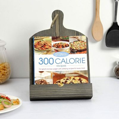 시골 목재 스타일 레시피 책 보관기