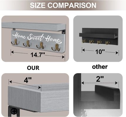 맞춤형 모양의 목재 키 홀더 벽 장착 키 핸더