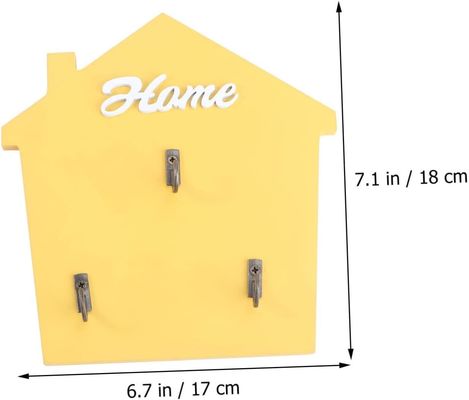 입구 자연 나무 색의 목재 톱니가 있는 진흙실 메일 홀더와 키 래크