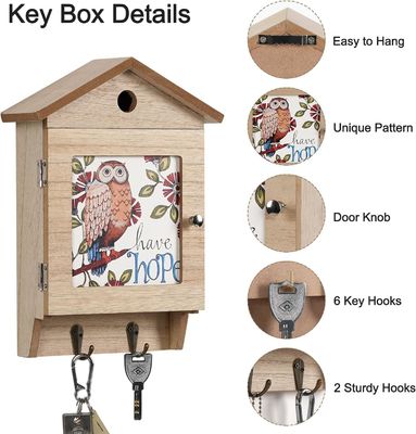 8 갈고리 벽 장착용 목재 키 홀더 가정용 키 래크 조직 및 공간 절약