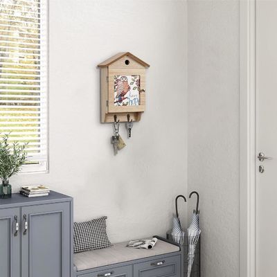 8 갈고리 벽 장착용 목재 키 홀더 가정용 키 래크 조직 및 공간 절약
