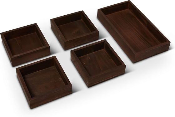 자작 블록 사용자 정의 서비스 18.5 X 12 인치 큰 시골 커피 소파와 소파 음식에 대한 서비스 트레이