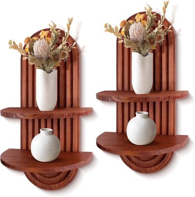 벽 보관 및 나무 벽 선반에 떠있는 선반을위한 무지개 아크 선반