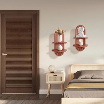 벽 보관 및 나무 벽 선반에 떠있는 선반을위한 무지개 아크 선반