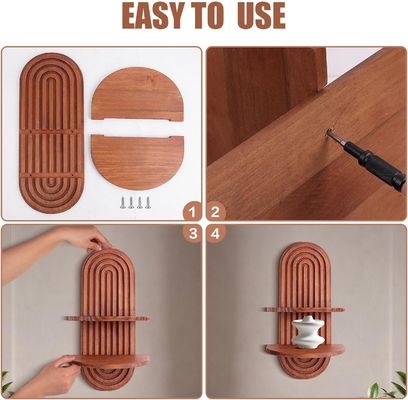 벽 보관 및 나무 벽 선반에 떠있는 선반을위한 무지개 아크 선반