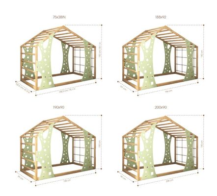 몬테소리 체육관 침실 정글 체육관 유아 침실 실내 놀이관 플랫폼 침실 요청에 따라 우편 포장 Y
