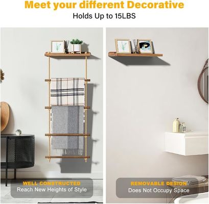 5층의 목재 사다리 선반 농장 담요 보관용 촌락 쿼트 랙