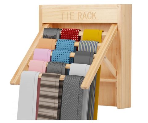 스타일리시한 외모 벽에 장착 된 목조 넥타이 조직 벨트 헝거 공간 절약을위한 넥타이 홀더