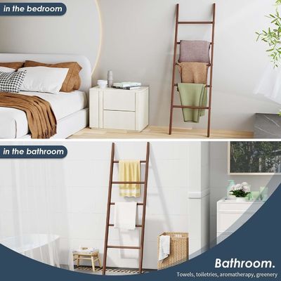 가정용 전자제품 목재 사다리 선반 화장실 보관용 장식 담요 사다리
