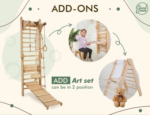 202405 스웨덴 사다리 4in1 트라이앵글 클라이머와 어린이 테이블과 함께 유아 등반 체육관