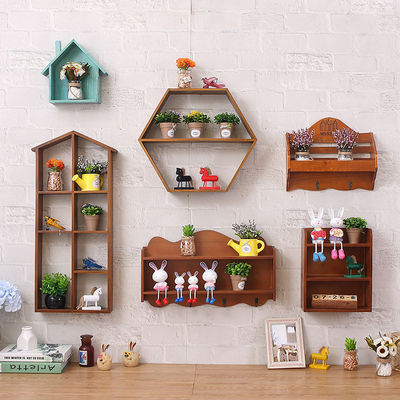 벽 장착을 위해 맞춤형 디자인 나무 선반 키 홀더 및 입구 메일 조직기