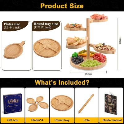 파티 디스플레이 스탠드 목조 컵케이크 타워 세트 사용자 지정 로고와 접이식 스탠드