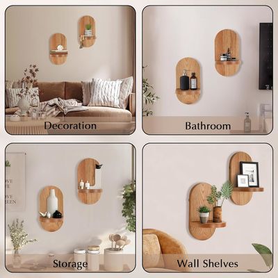 기능성 다기능 디자인 홈 오피스 디스플레이를 위한 목재 부동 선반