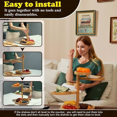 파티 디스플레이 스탠드 목조 컵케이크 타워 세트 사용자 지정 로고와 접이식 스탠드