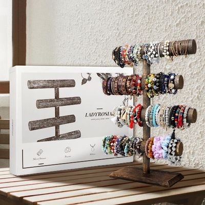 4 차원 팔찌 시계 목걸이 목재 디스플레이 보석 스탠드 홀더