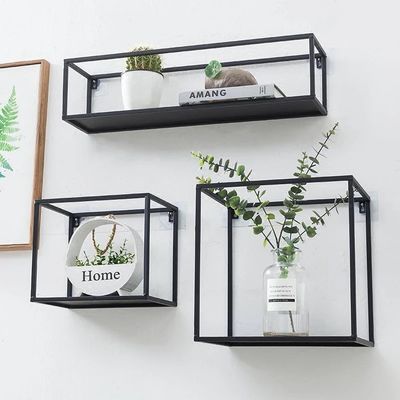 NO 현대적인 디자인 금속 및 단단한 목재 선반과 함께 팽창 수 있는 나무 벽 저장 선반