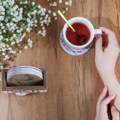 사용자 지정 로고 크기 가정 장식 음료용 목재 심장 코스터 아이템 컵 홀더 매트