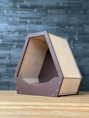 공간 절약 기능 현대 나무 디자인과 자연 나무 색상 애완 동물 집