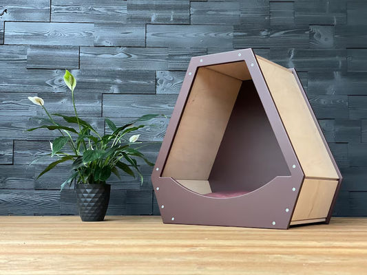 공간 절약 기능 현대 나무 디자인과 자연 나무 색상 애완 동물 집