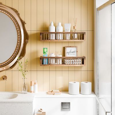 침실 에스테틱 그림 리지 선반을 위한 맞춤형 목재 부동 선반 2개 세트