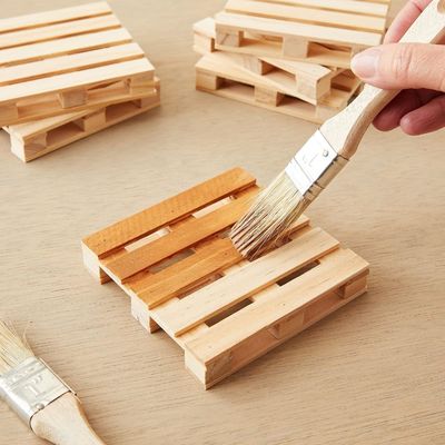 나무 평면 색상 3.9 X 3.9 사용자 지정 로고 크기 사각형 미니 팔레트 자연 컵 매트