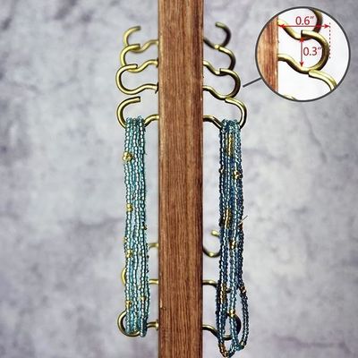 공간 절약 기능 9 W X 7.5 D X 16.5 H 목재 보석 디스플레이 스탠드 32 갈고리