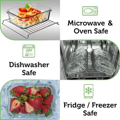 편리한 4 팩 유리 식품 저장 용기