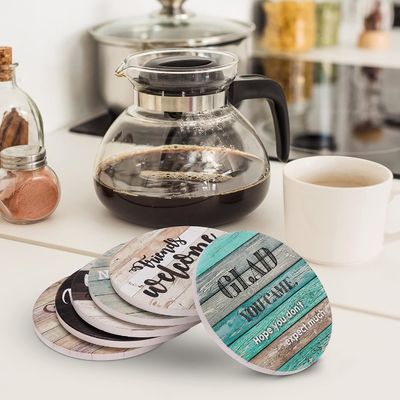 대리석 모욕적 흡수 돌 코크 음료 하우스 홀더 사용자 지정 고급 6 PC