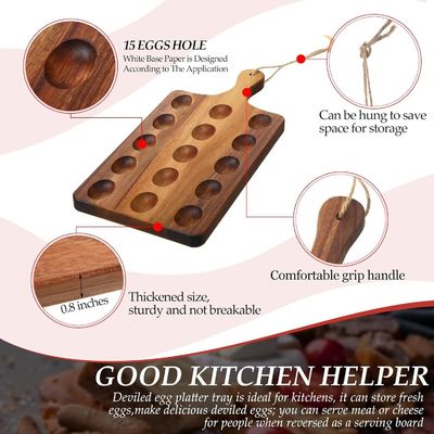 회전 가능한 목재 껍질 달걀 접시