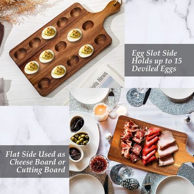 회전 가능한 목재 껍질 달걀 접시