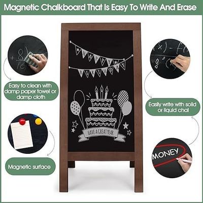 커피숍 및 레스토랑 메뉴를 위한 화려한 목재 쌍면 서있는 크레크보드