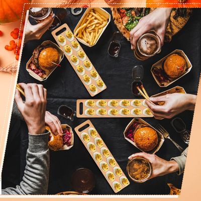 추수감사절 달걀 트레이 이 12개 구멍의 목재 접시장으로 공간을 절약하세요