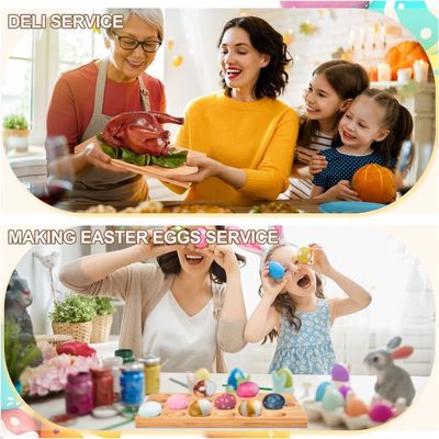 24 홀 회전 가능한 나무로 만든 달걀 접시 채소 서비스용 사탕판