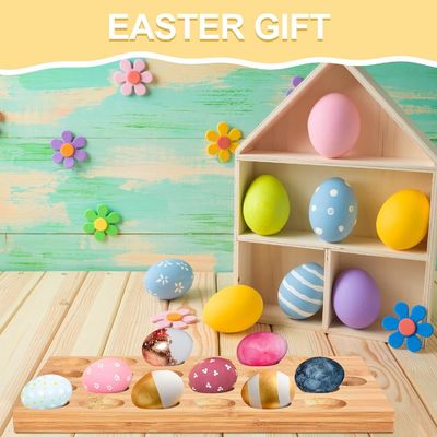 24 홀 회전 가능한 나무로 만든 달걀 접시 채소 서비스용 사탕판