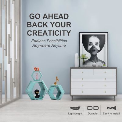 목재 농장 보관 꿀집 벽 셰프 벽에 장착된 세트 5 헥사곤 부동 선반