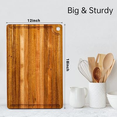 귀하의 요청으로 주스 굴레 핸들 아카시아 나무 절단 보드와 함께 절단 보드