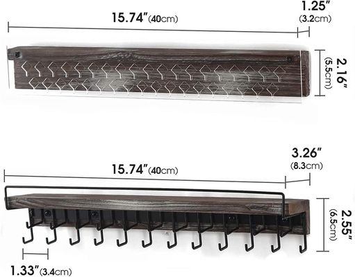 맞춤형 농장 나무 귀걸이 디스플레이와 맑은 아크릴 목걸이 벽 마운트 홀더