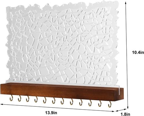 기능적인 디자인 목재 부동 선반 사용자 지정 로고를 위한 아크릴 귀걸이 디스플레이
