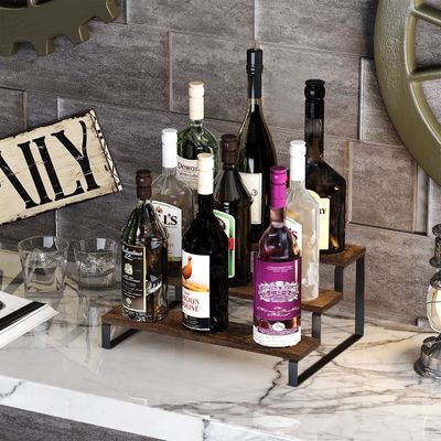 목재 디스플레이 스탠드 기능 공간 절약 3 계층 부엌 카운터 향신료 랙 조직기