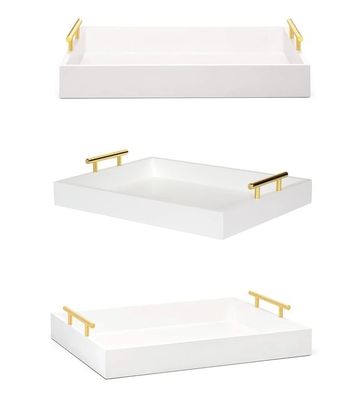 사용자 지정 로고 아카시아 나무에서 만든 손잡이와 함께 받아 들일 수있는 흰색 나무 서비스 트레이