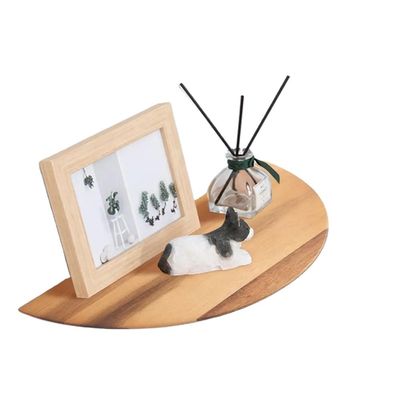 맞춤형 크기 색상 반 원형 세트 3 14인치 아카시아 나무 부동 선반