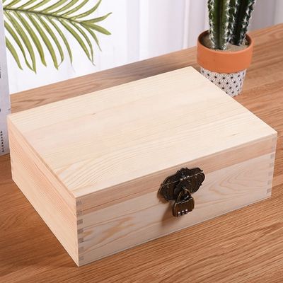 라크 처리 빈티지 스타일 맞춤형 작은 나무 결혼식 사진 상자 잠금