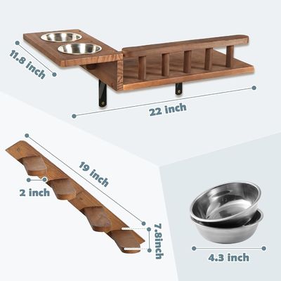 엉뚱한 바닥에 작별 인사를 해라 벽에 장착된 고양이의 먹이 선반